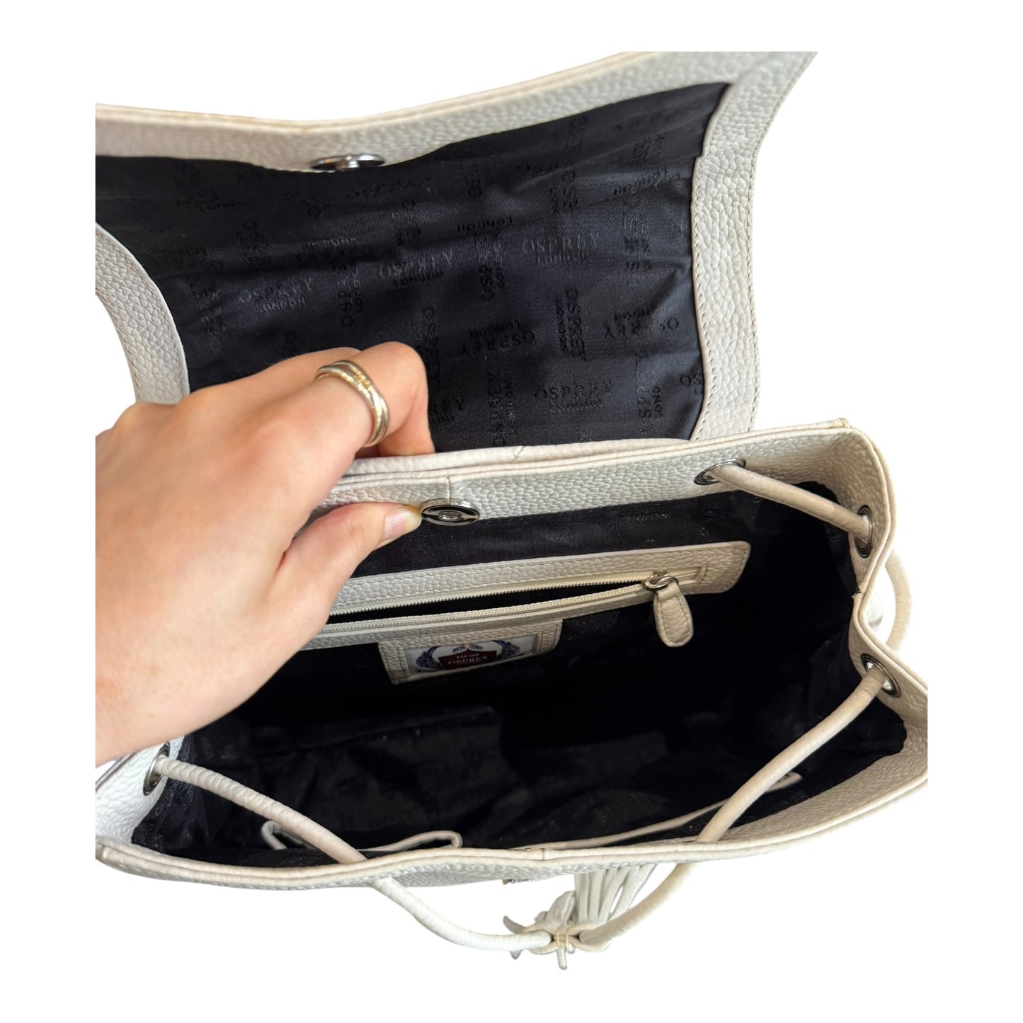 Osprey Cream Leather Backpack