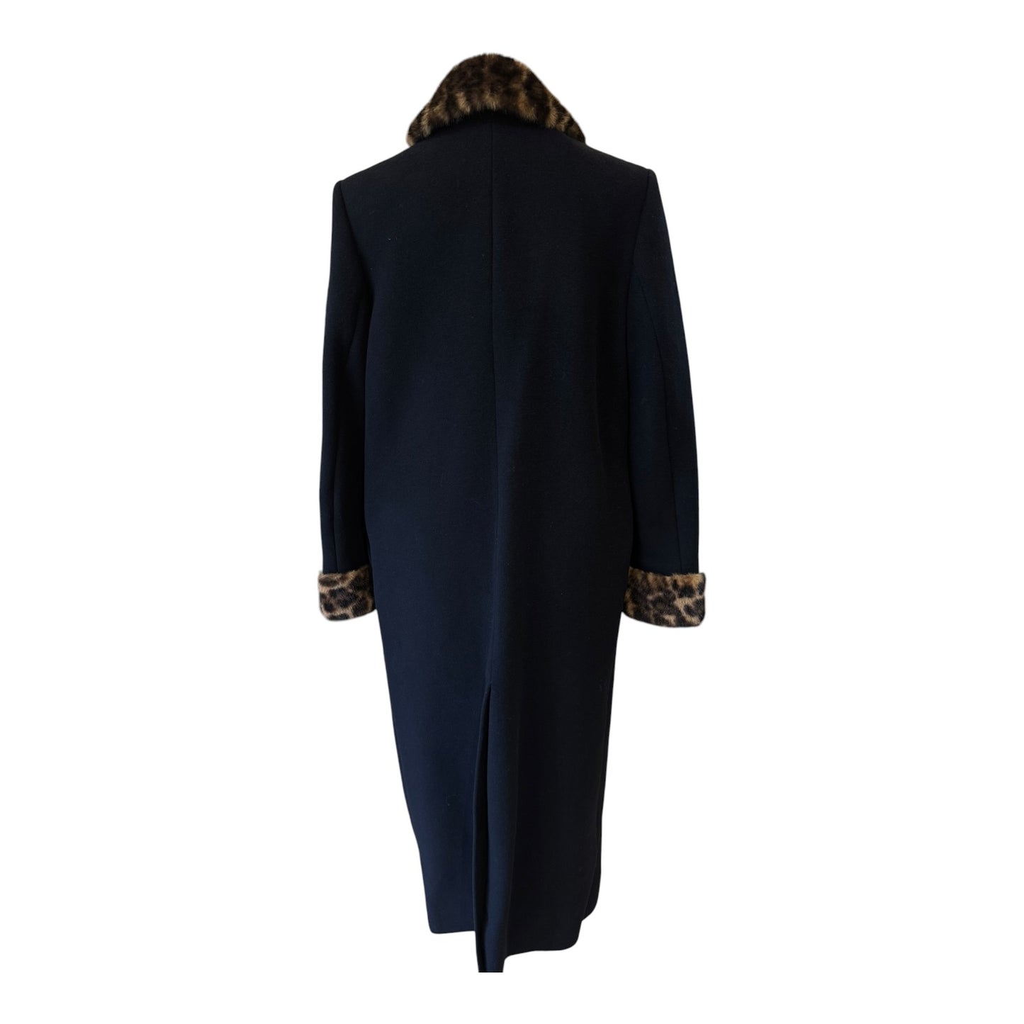 Claudie Pierlot Long Leopard Collar Wool Blend Coat - 10