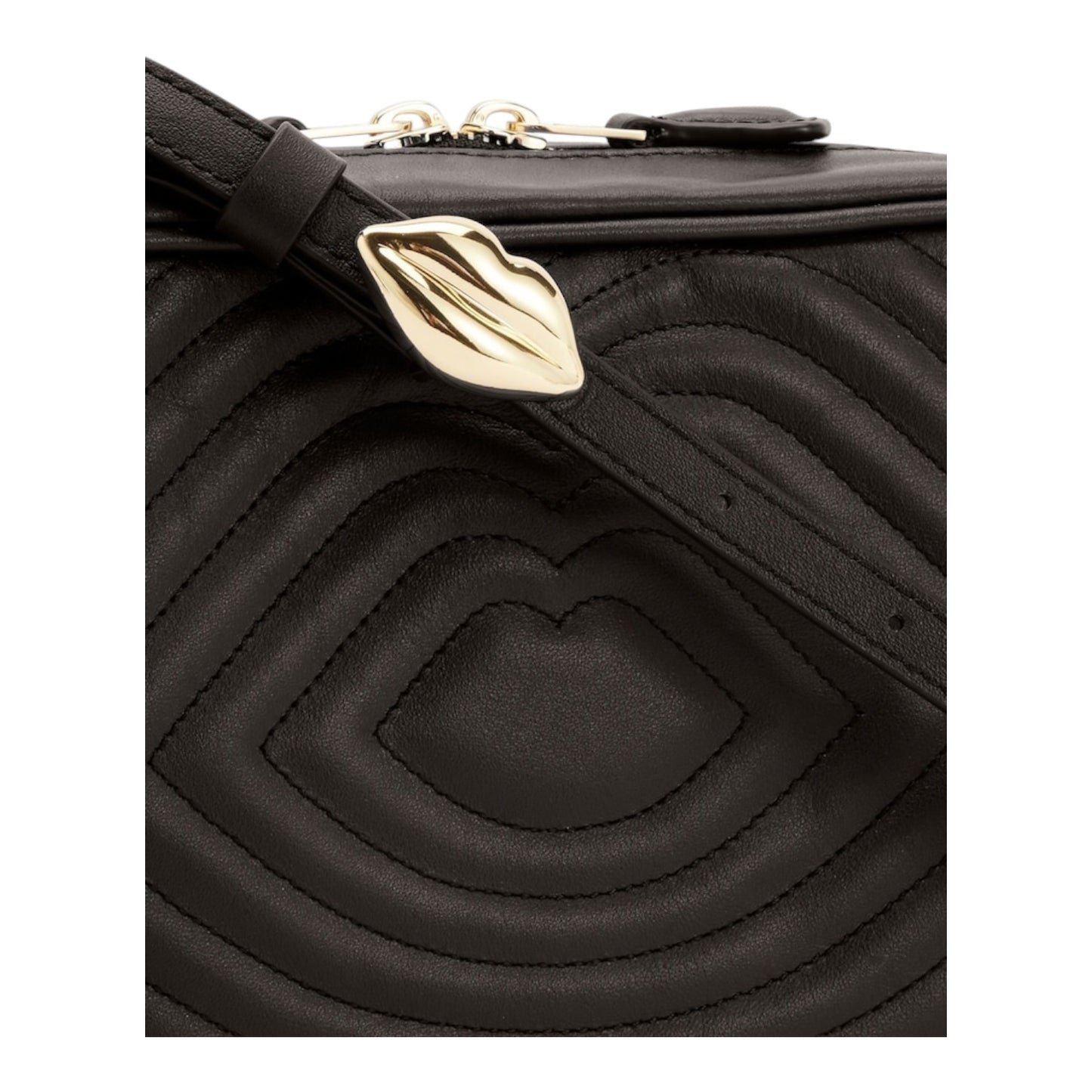Lulu Guinness Black Small Lip Ripple Bella Bag - NEW