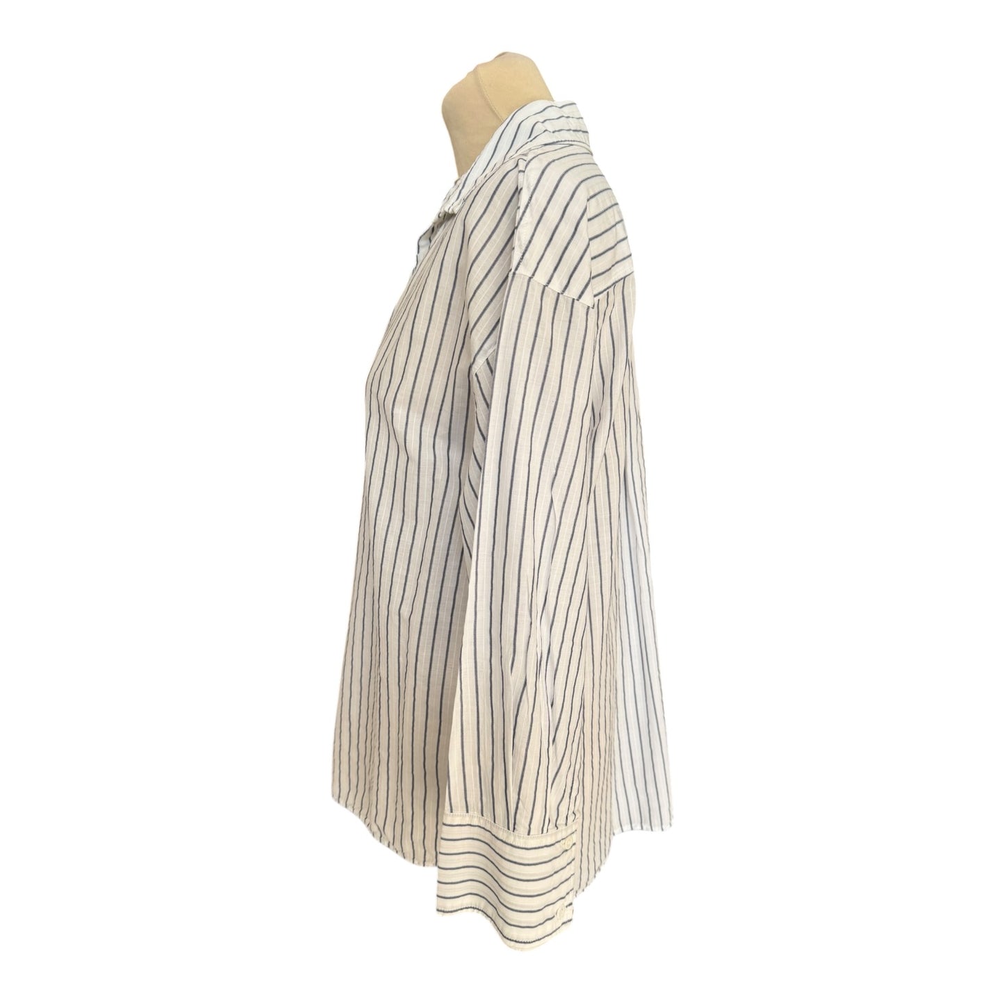 Perserico White and Navy Cotton Shirt - 12