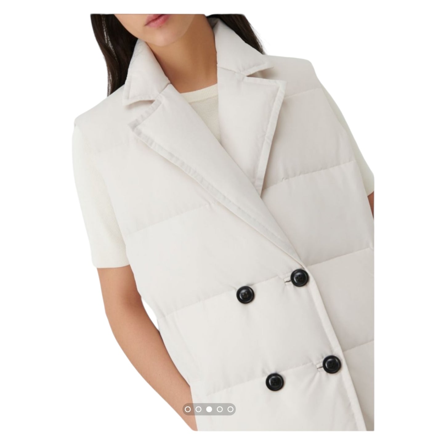 Marella Cream Longline Puffer Gilet - 14