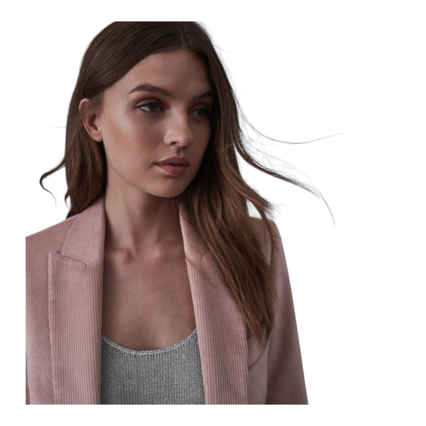 Reiss Carie Blush Pink Cord Trouser Suit - 8/10