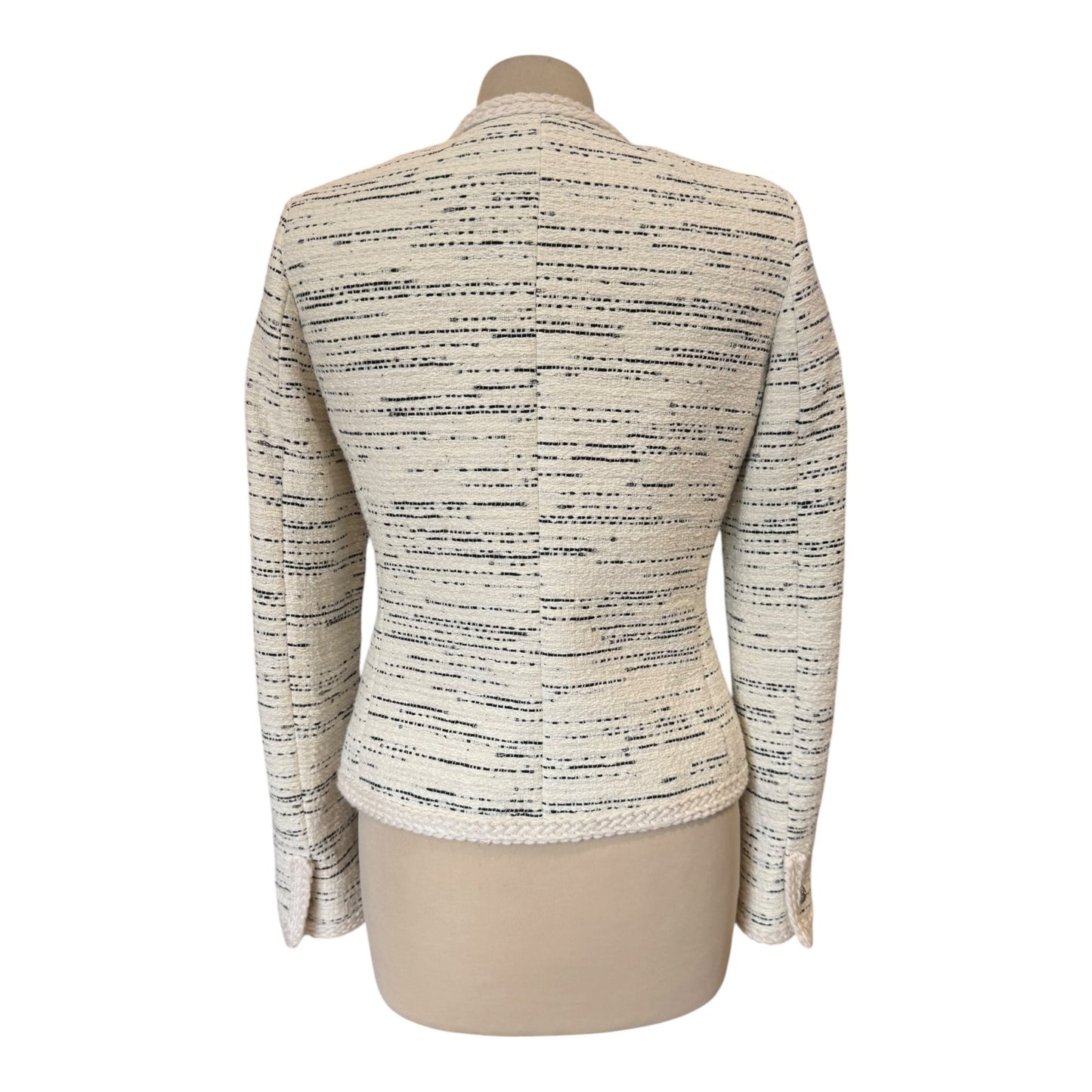 Ba&sh Cream and Black Tweed Roza Jacket - 6/8