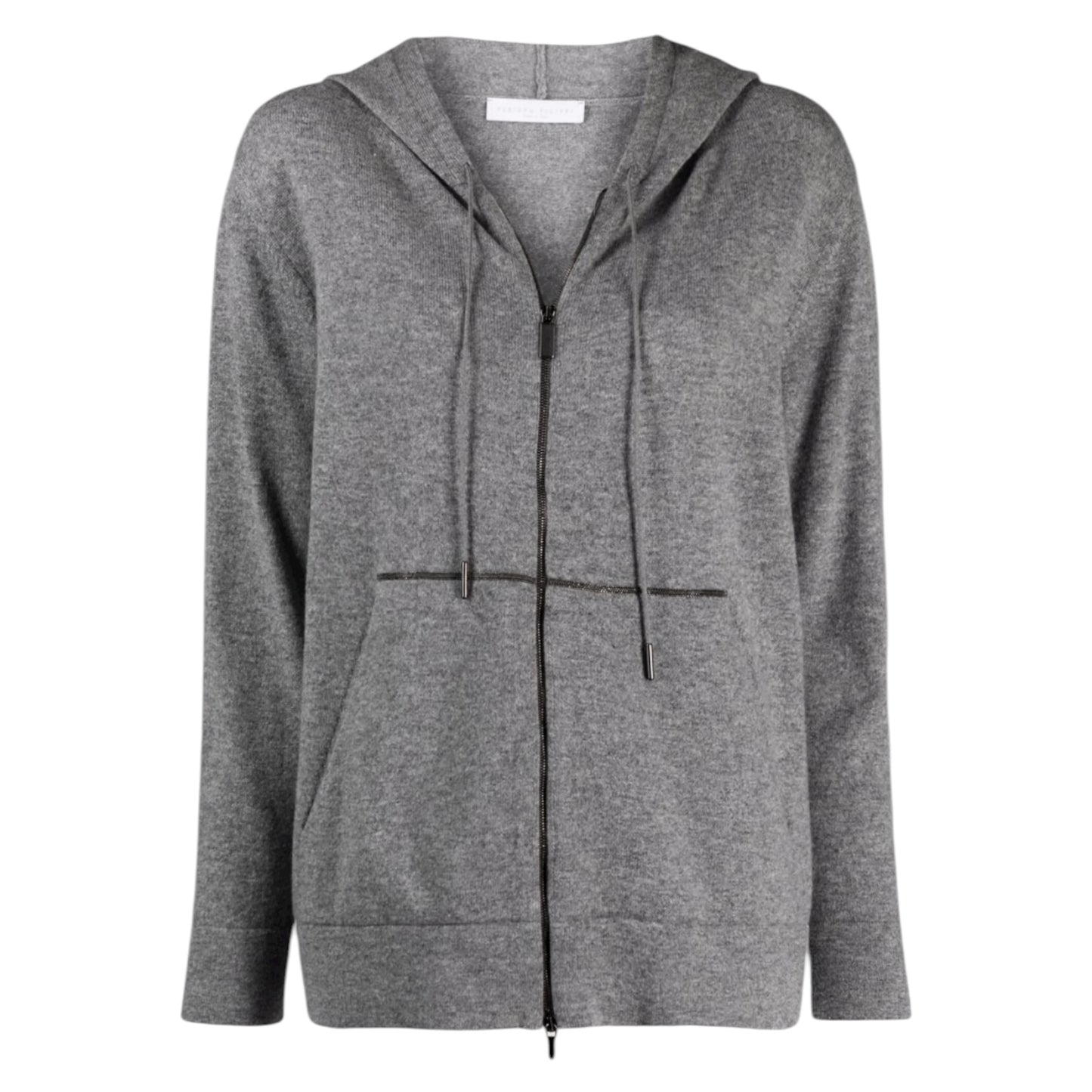Fabiana Filippi Grey Hooded Zipped Cardigan - 14