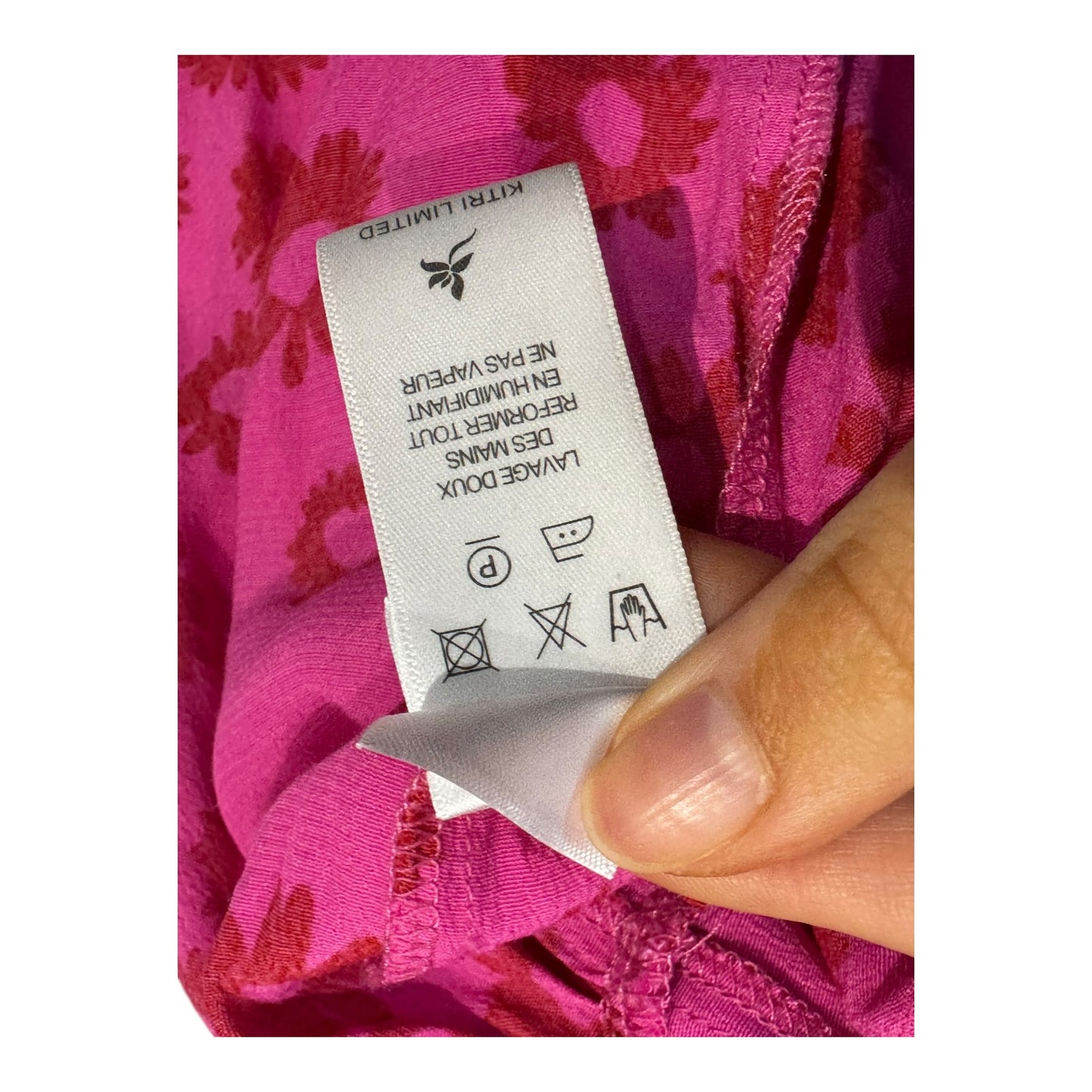Kitri Petra Pink Daisy Print Shirred Dress - 12