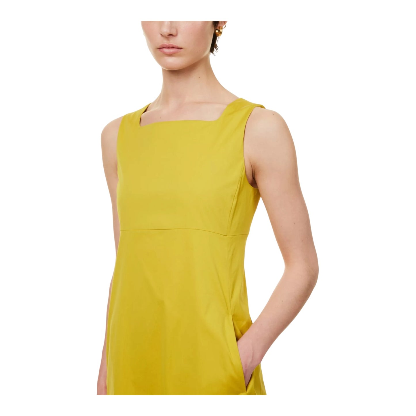 S' Max Mara Eleonor Square Neck Cotton Midi Dress - 12