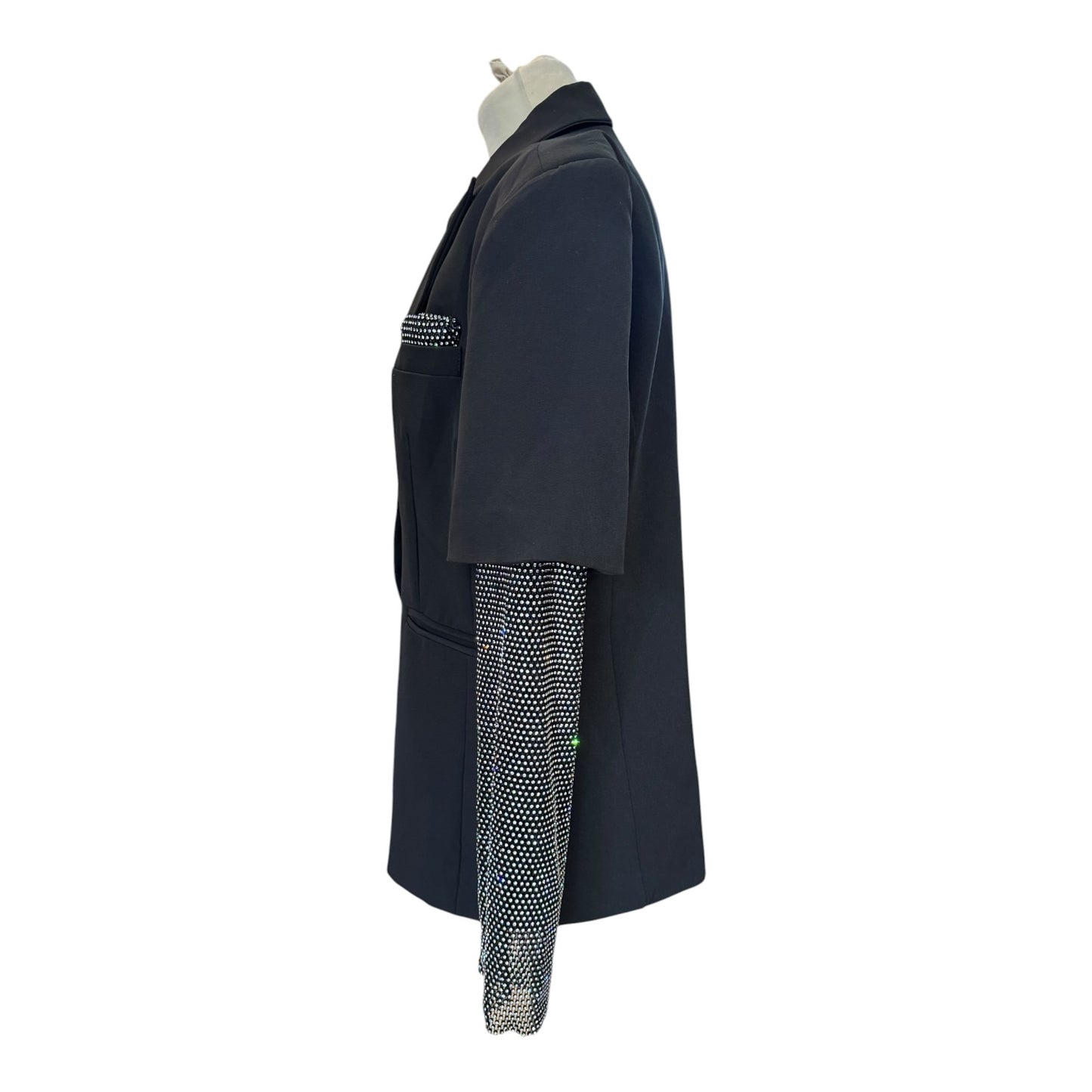 Black Blazer with Sparkle Sleeves - 12