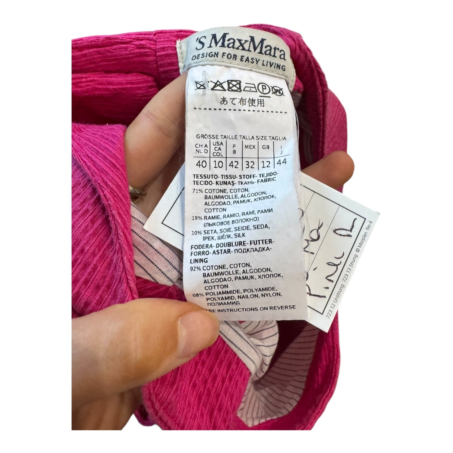 'S Max Mara Pink Linen and Cotton Sleeveless Dress - 12