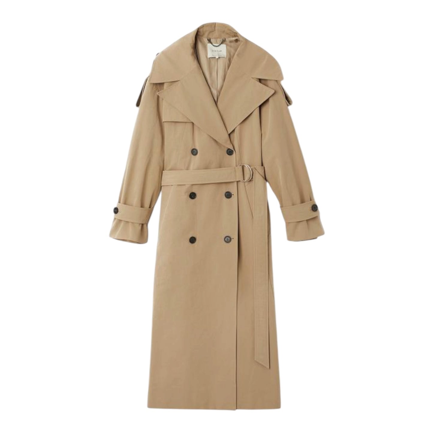 Jigsaw Oversized Cotton Trench Coat in Stone - 10