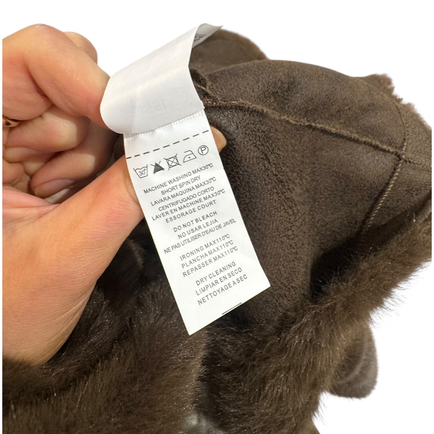 Orfeo Sissi Brown Faux Fur Jacket with Scarf - 12/14