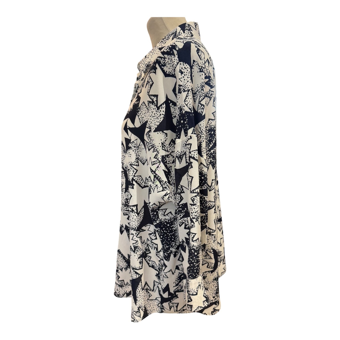Weekend Max Mara Navy Star Print Silk Shirt - 10