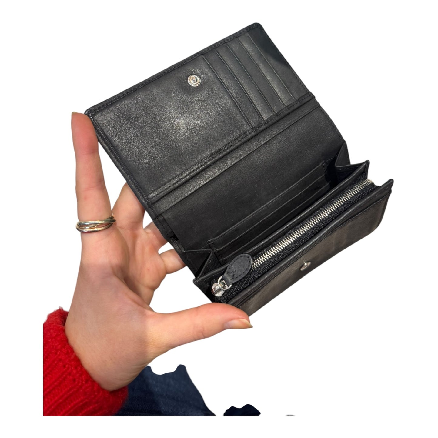 Mulberry Black French Fold Wallet