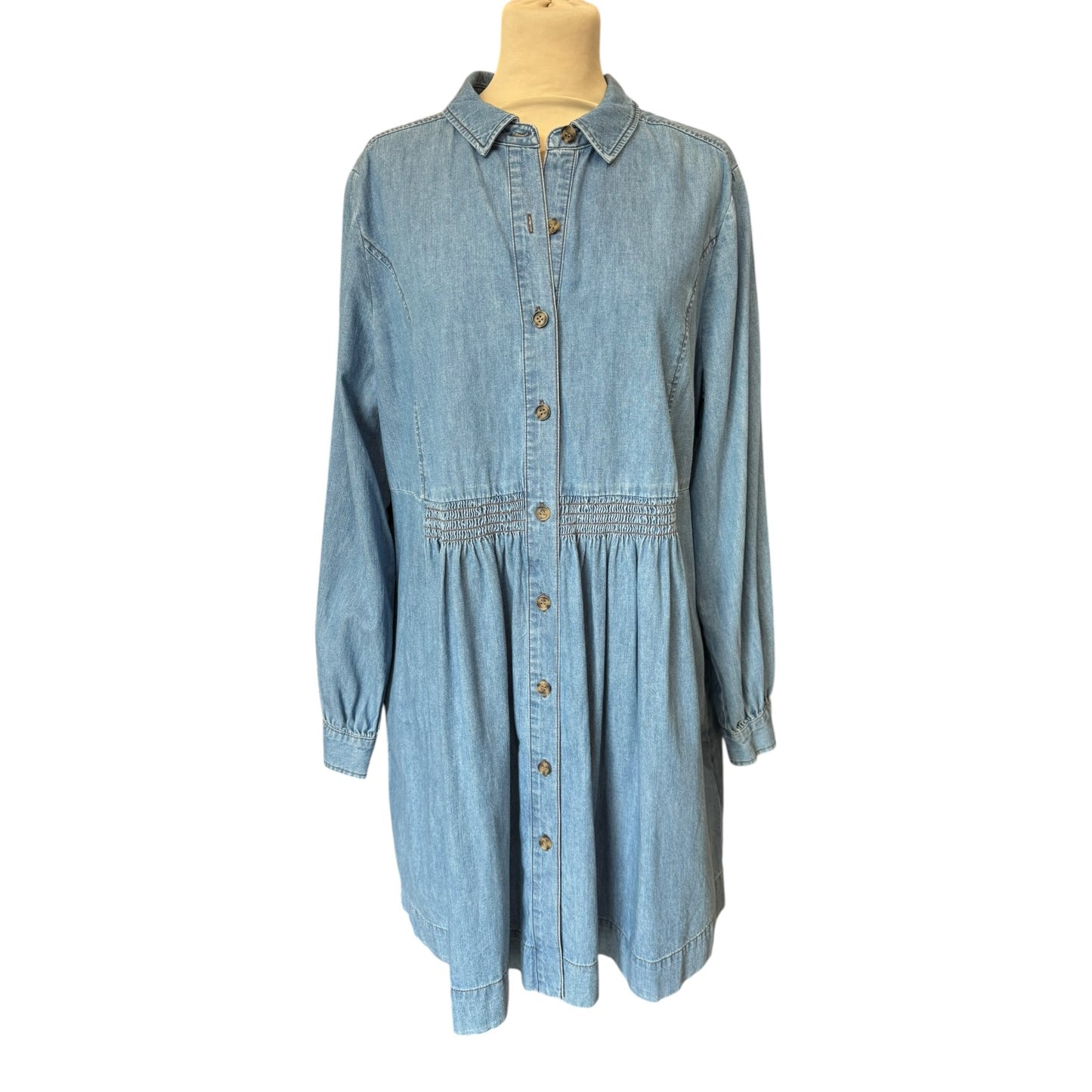 Whistles Denim Chambray Dress - 16 - NEW