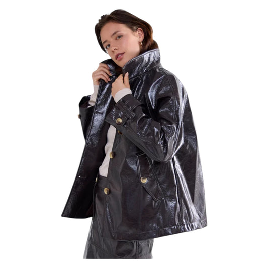 Summum Chocolate Brown Patent Jacket - 16