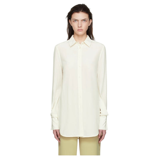 By Malene Birger Cream Silk Shirt - 14/16