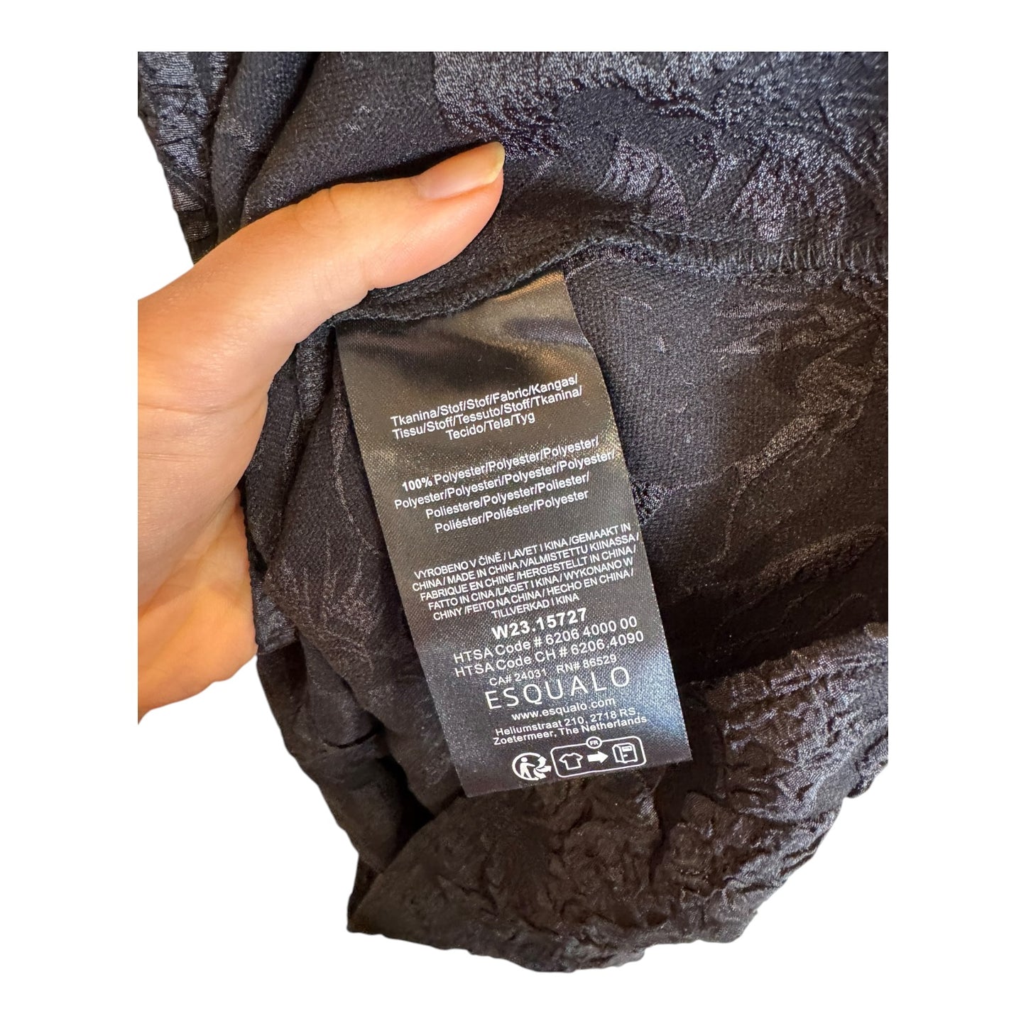 Esqualo Black Floral Jacquard Blouse - 12