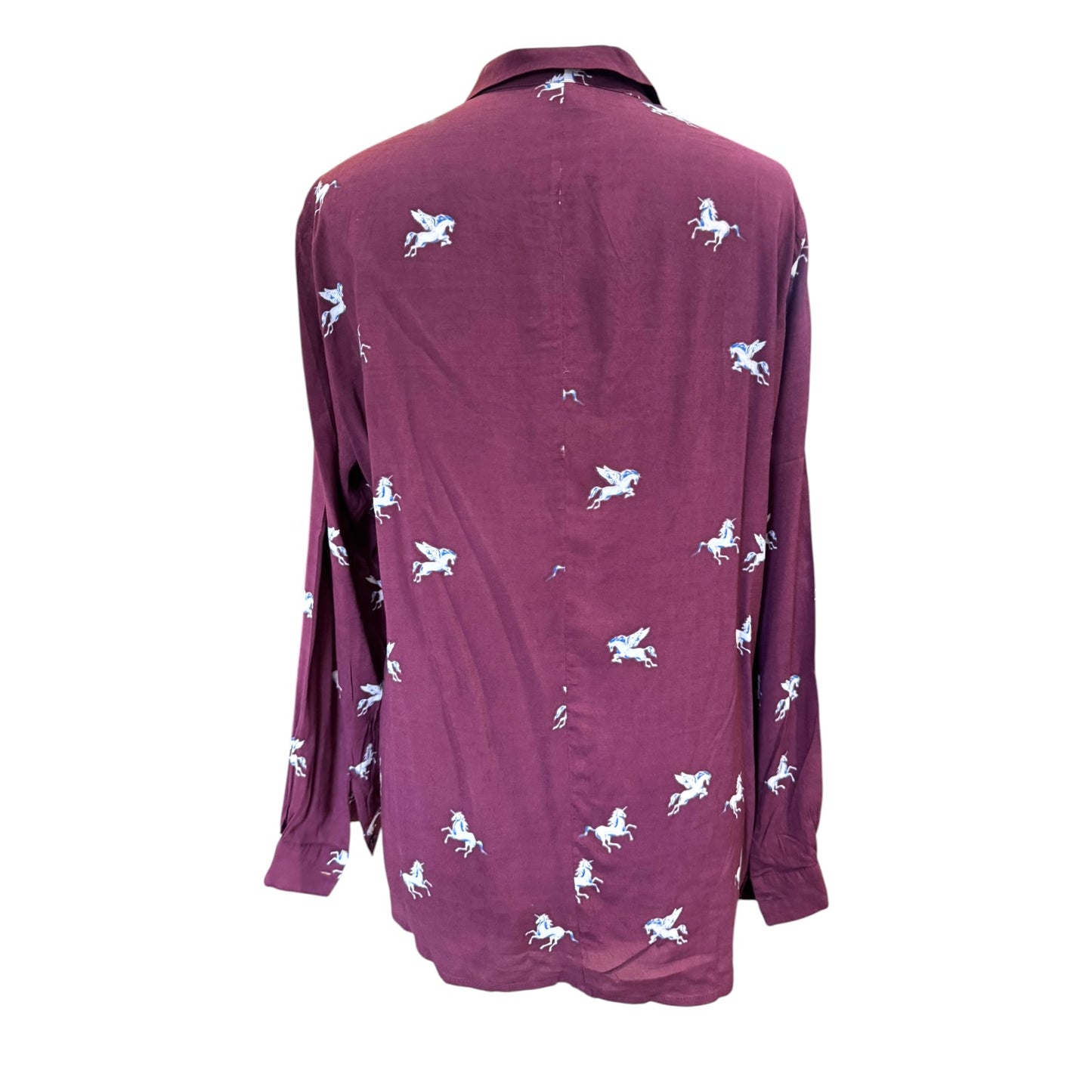 Bimba Y Lola Burgundy Equestrian Print Shirt - 12