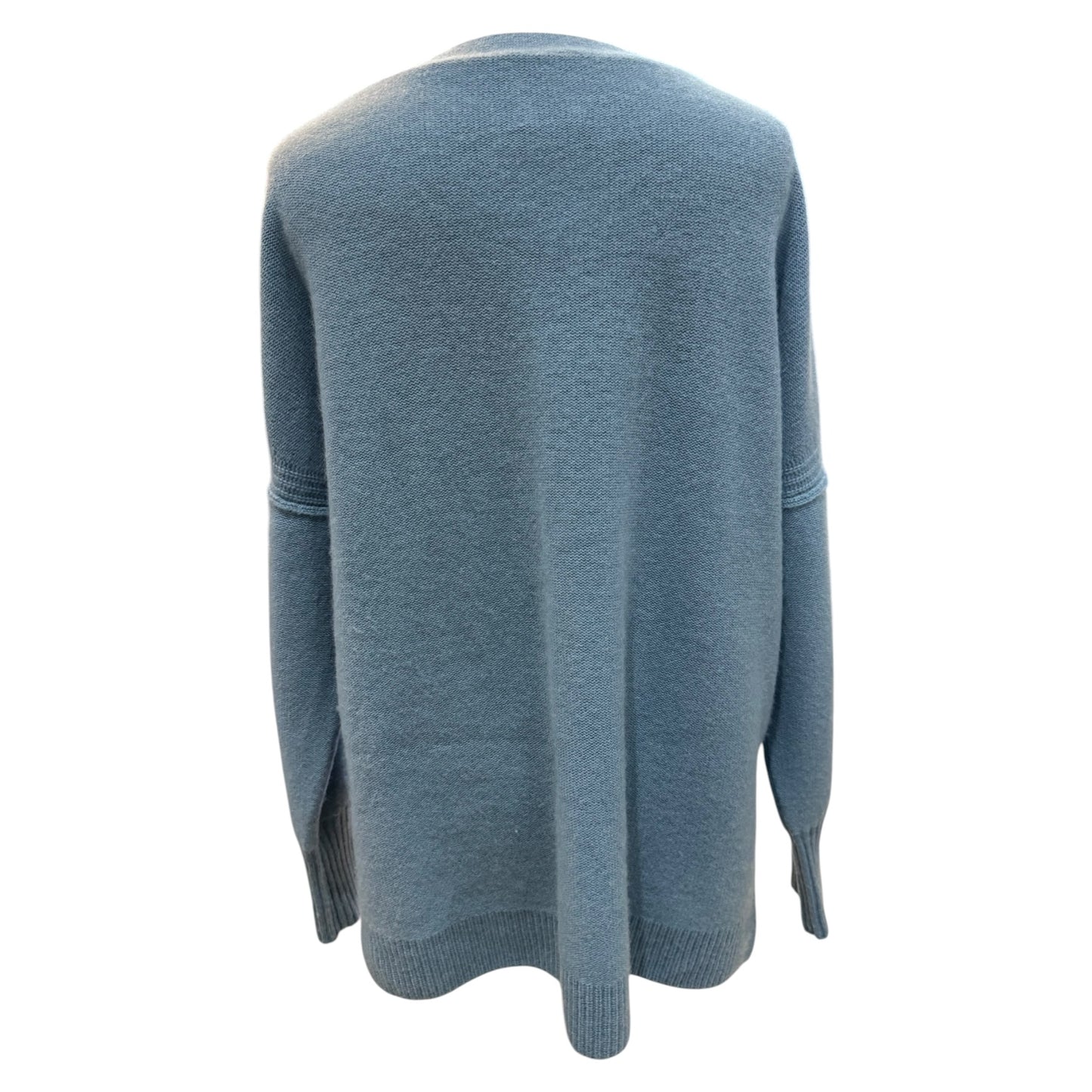 Van Kukil Duck Egg Blue Cashmere V Neck Jumper - 12/14