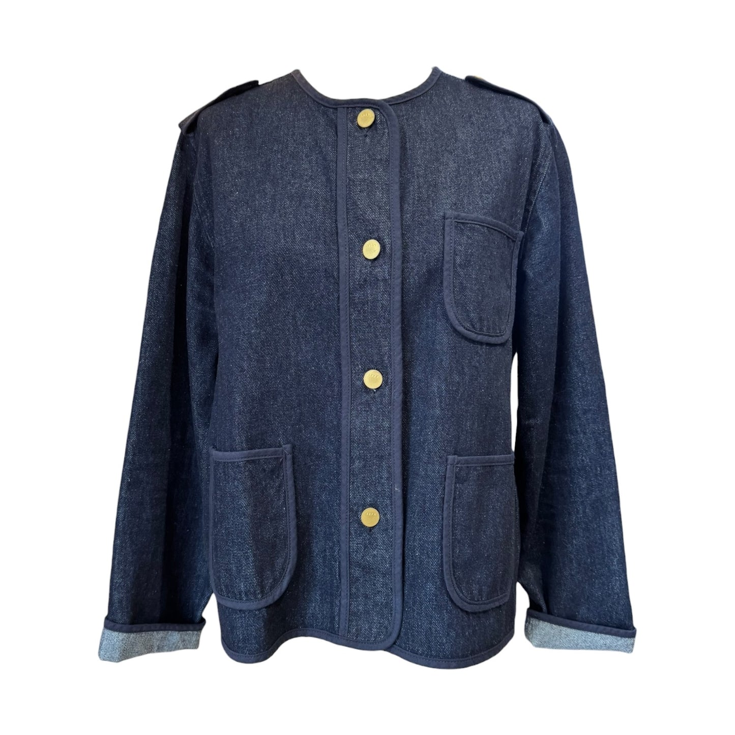 SKFK Dark Denim Crop Jacket - 12 - NEW