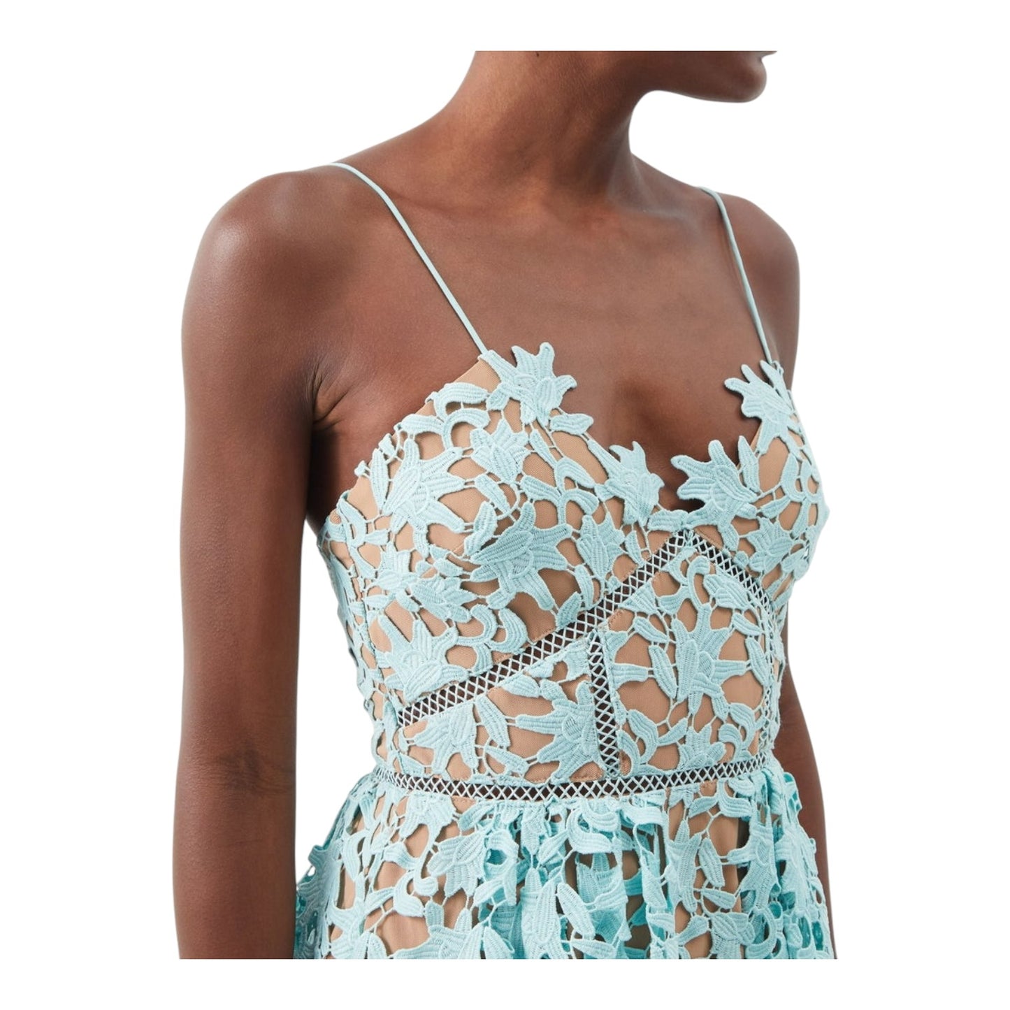 Self Portrait Aqua Azalea Midi Dress - 6