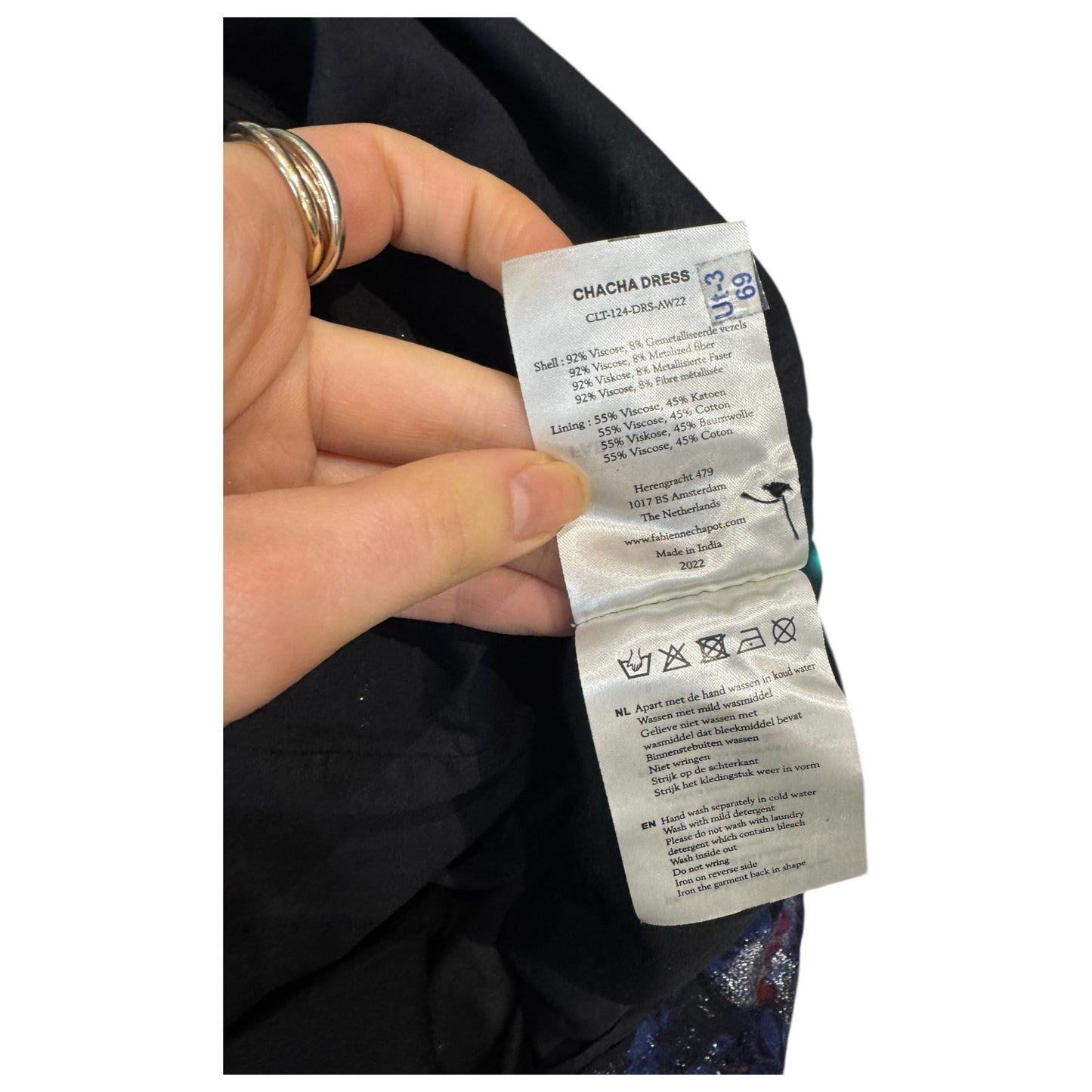 Fabienne Chapot Black and Blue Chacha Dress Moonshine - 14/16