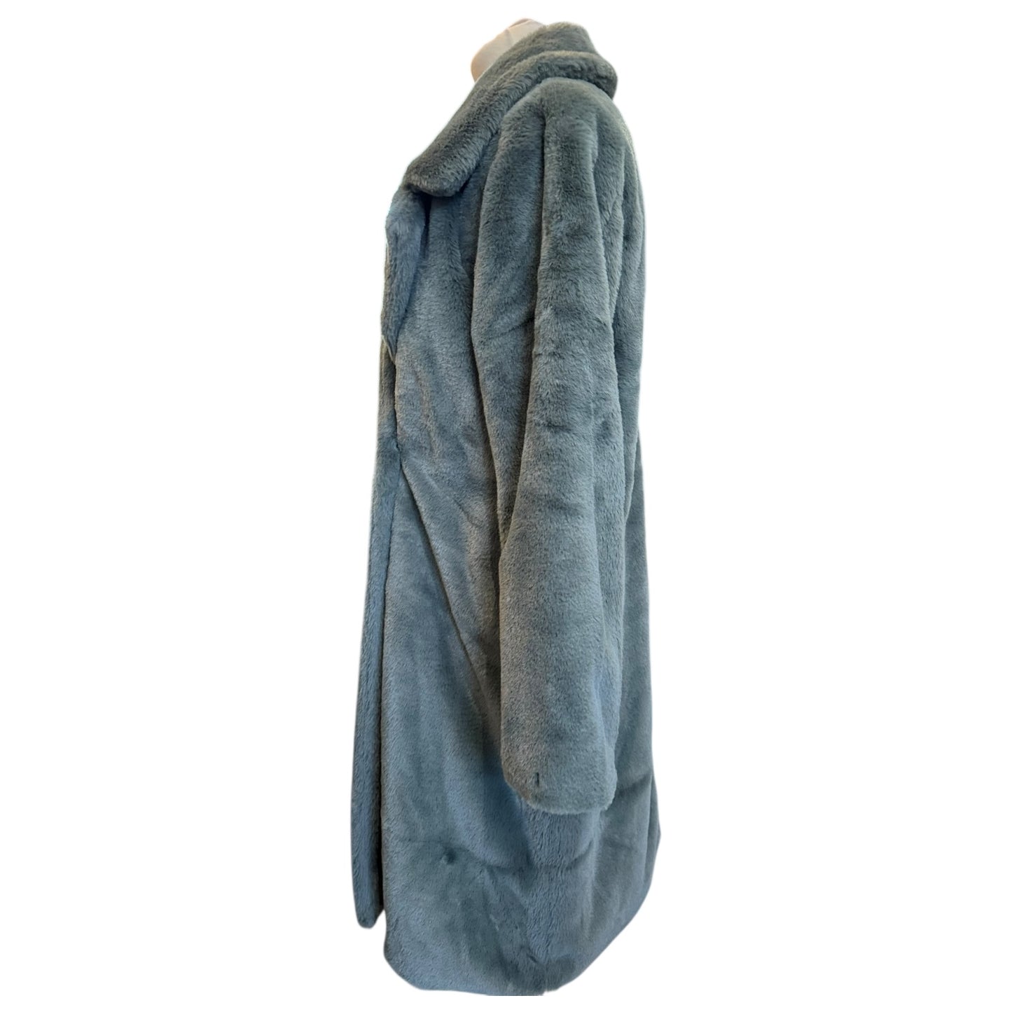 Ichi Sage Green Fluffy Coat - 10