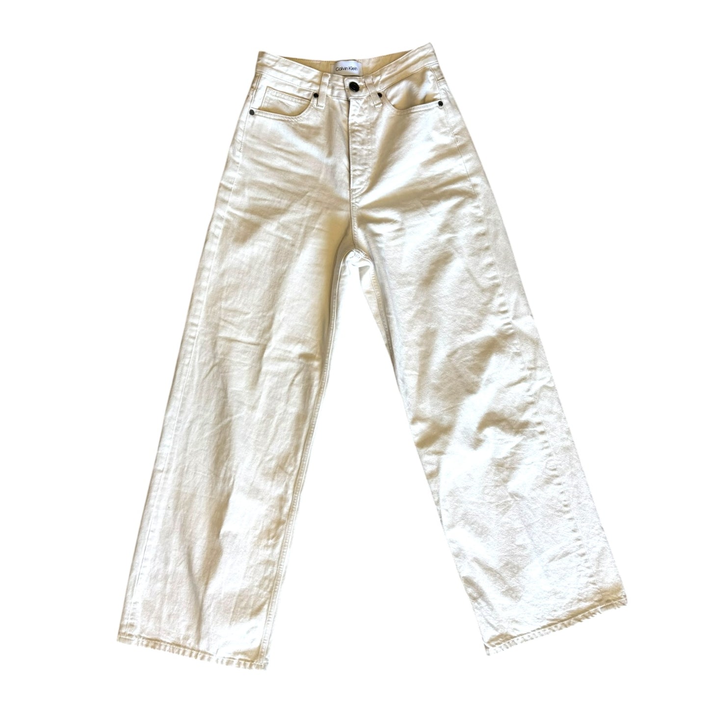 Calvin Klein High Waist Wide Leg Jeans Ecru - W27xL32 / UK8