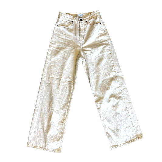 Calvin Klein High Waist Wide Leg Jeans Ecru - W27xL32 / UK8