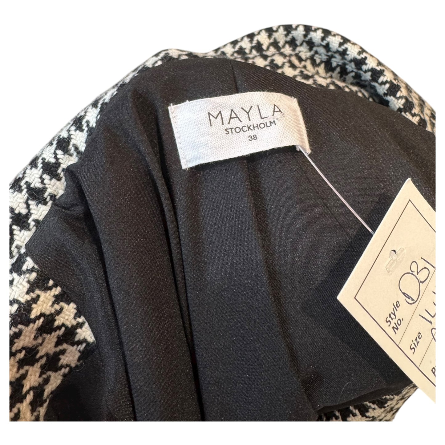 Mayla Black and White Houndstooth Coat - 14/16