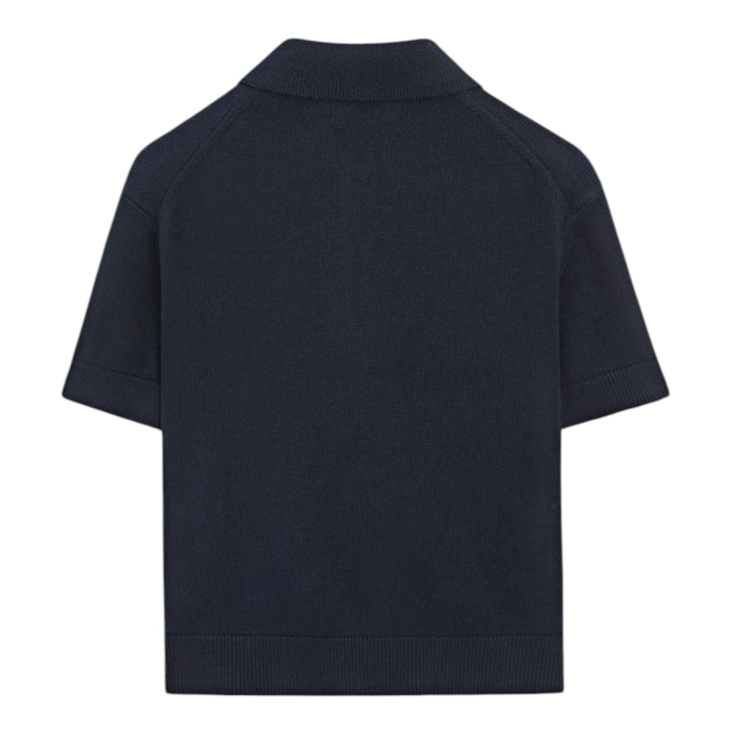 Massimo Dutti Navy Cotton and Wool Knit Top - 10