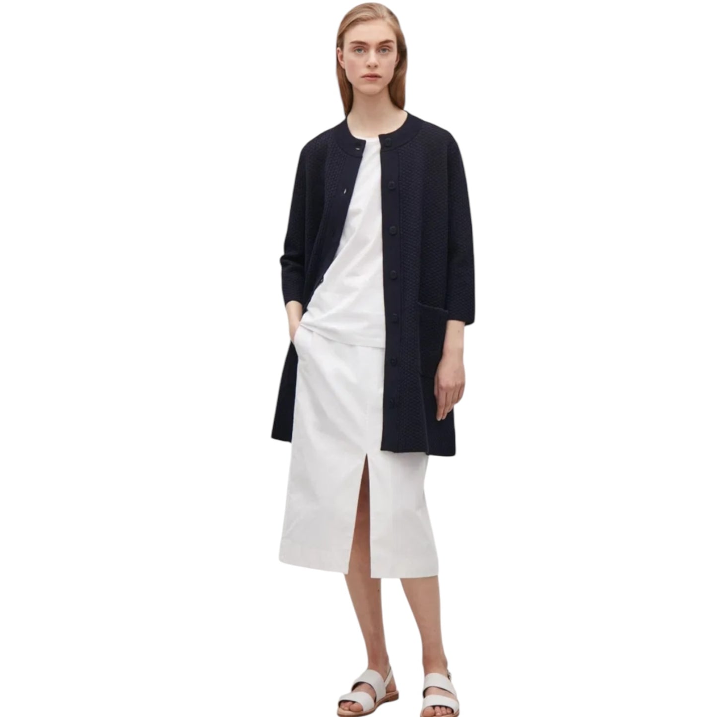 COS Navy Longline Cardigan - 10