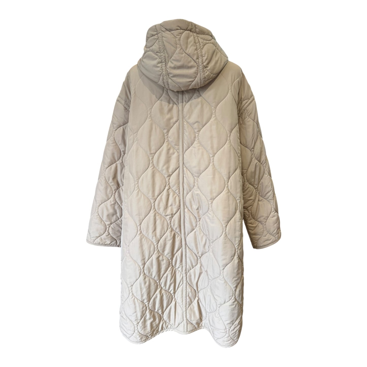 Riani Beige Quilted Hooded Coat - 14