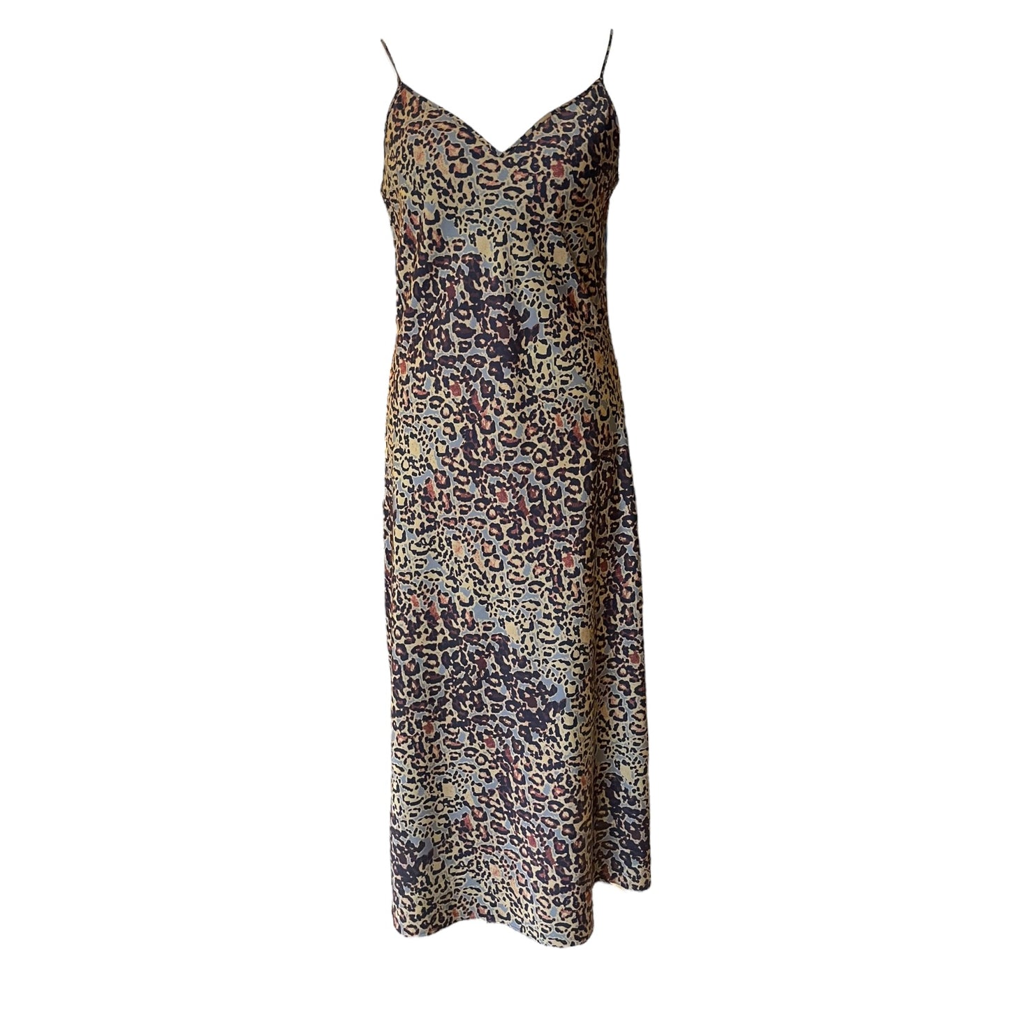 All Saints Khaki Animal Print Slip Dress