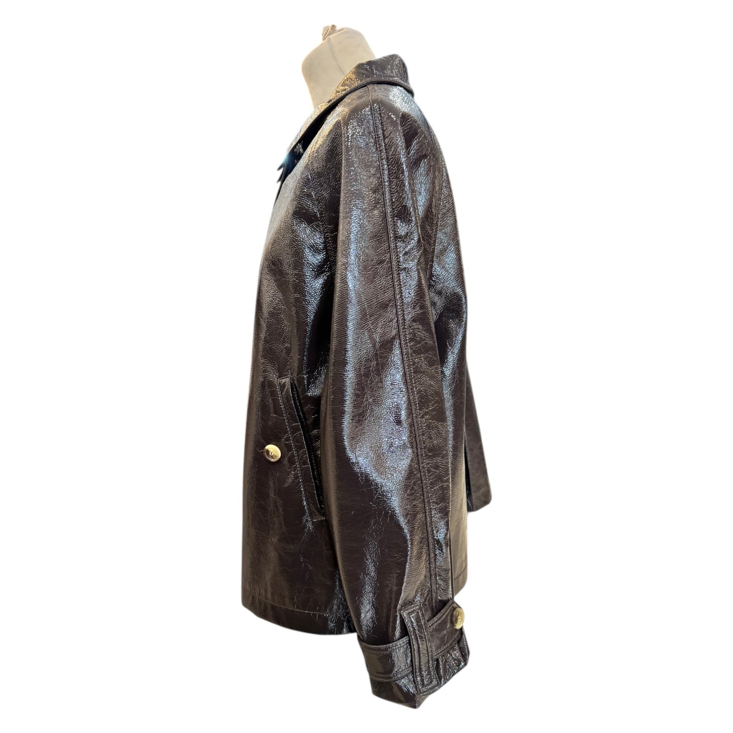 Summum Chocolate Brown Patent Jacket - 16