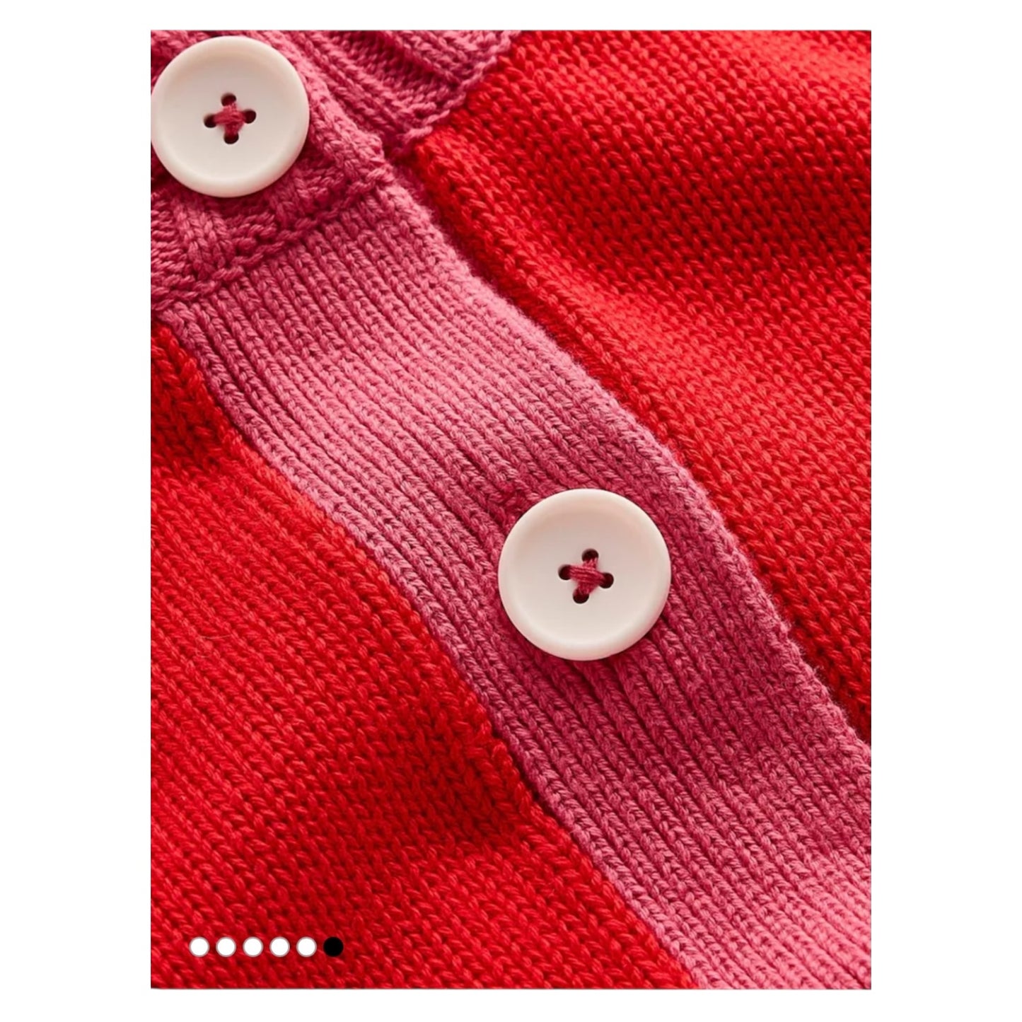 Boden Jemma Red and Pink Chunky Cardigan - 18