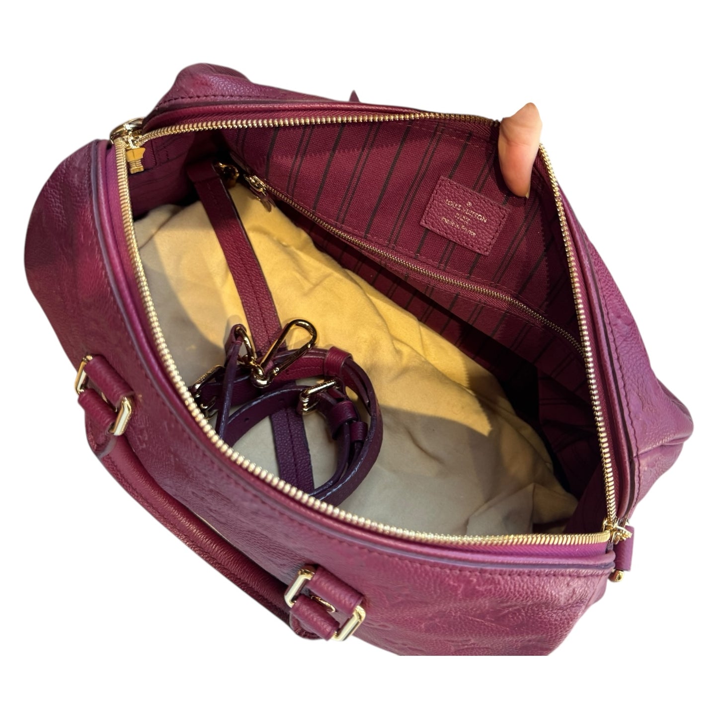Louis Vuitton Speedy Bandouliere 30 in Burgundy Leather