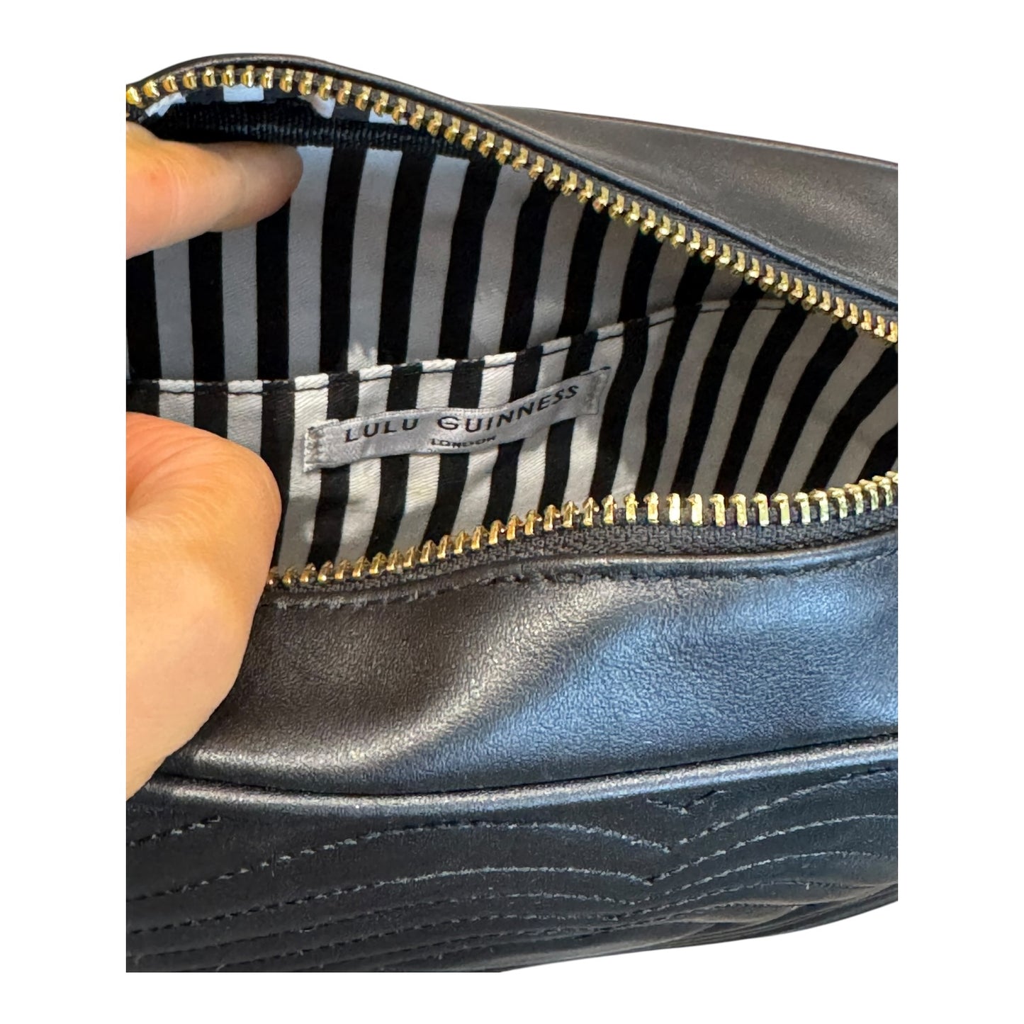 Lulu Guinness Black Small Lip Ripple Bella Bag - NEW
