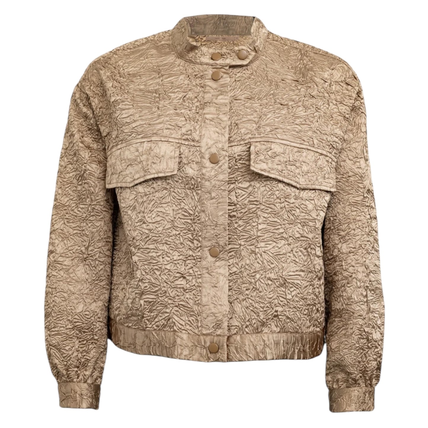 Costa Mani Gold Crinkle Bomber Jacket - 12