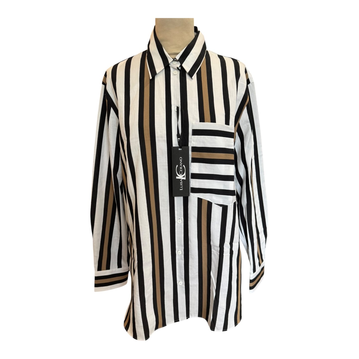 Luisa Cerano Stripe Shirt - 12/14 - NEW