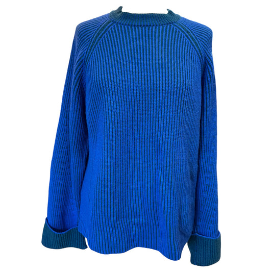Jaeger Blue Green Merino Wool Jumper - 12