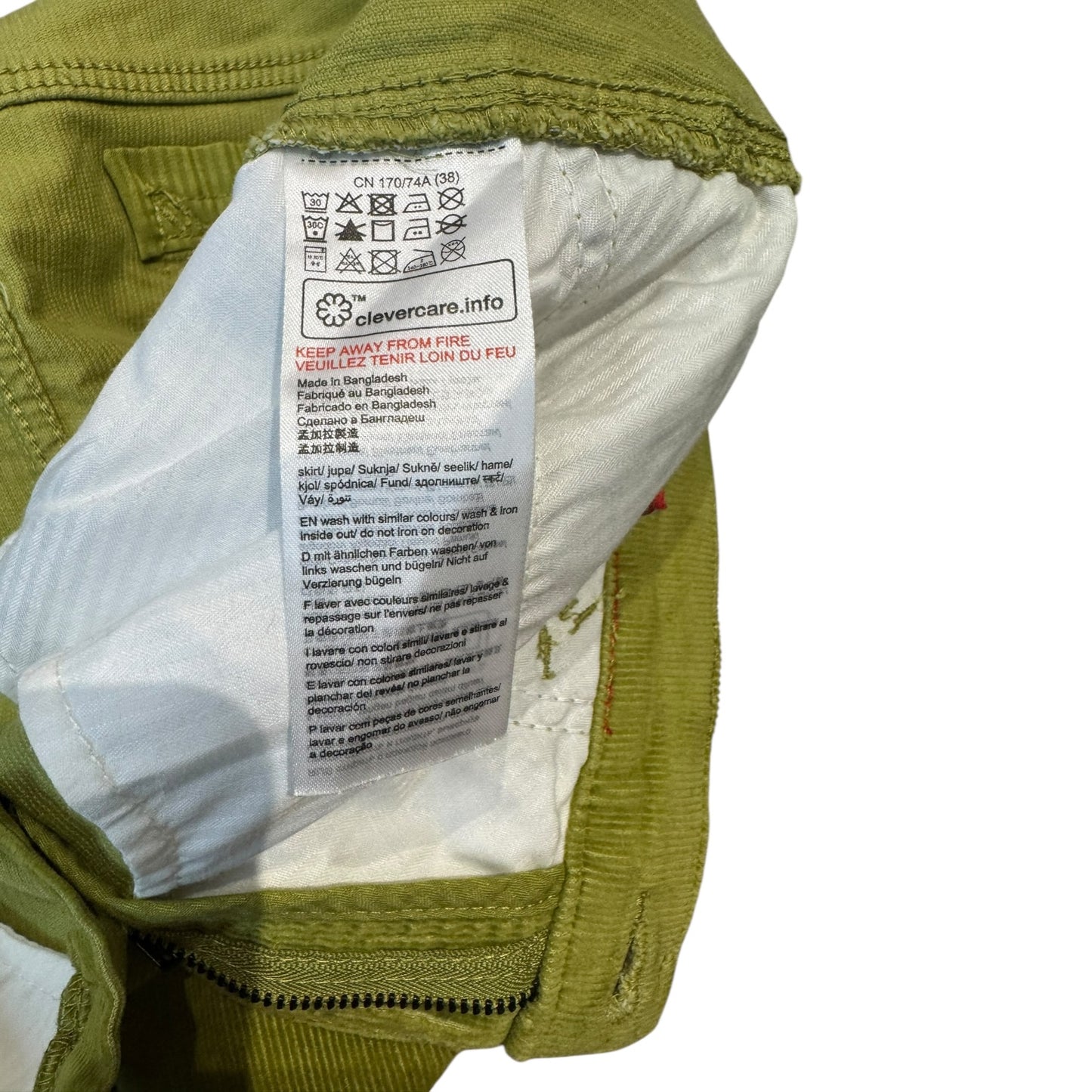 Espirit Green Cord Mini Skirt - 12