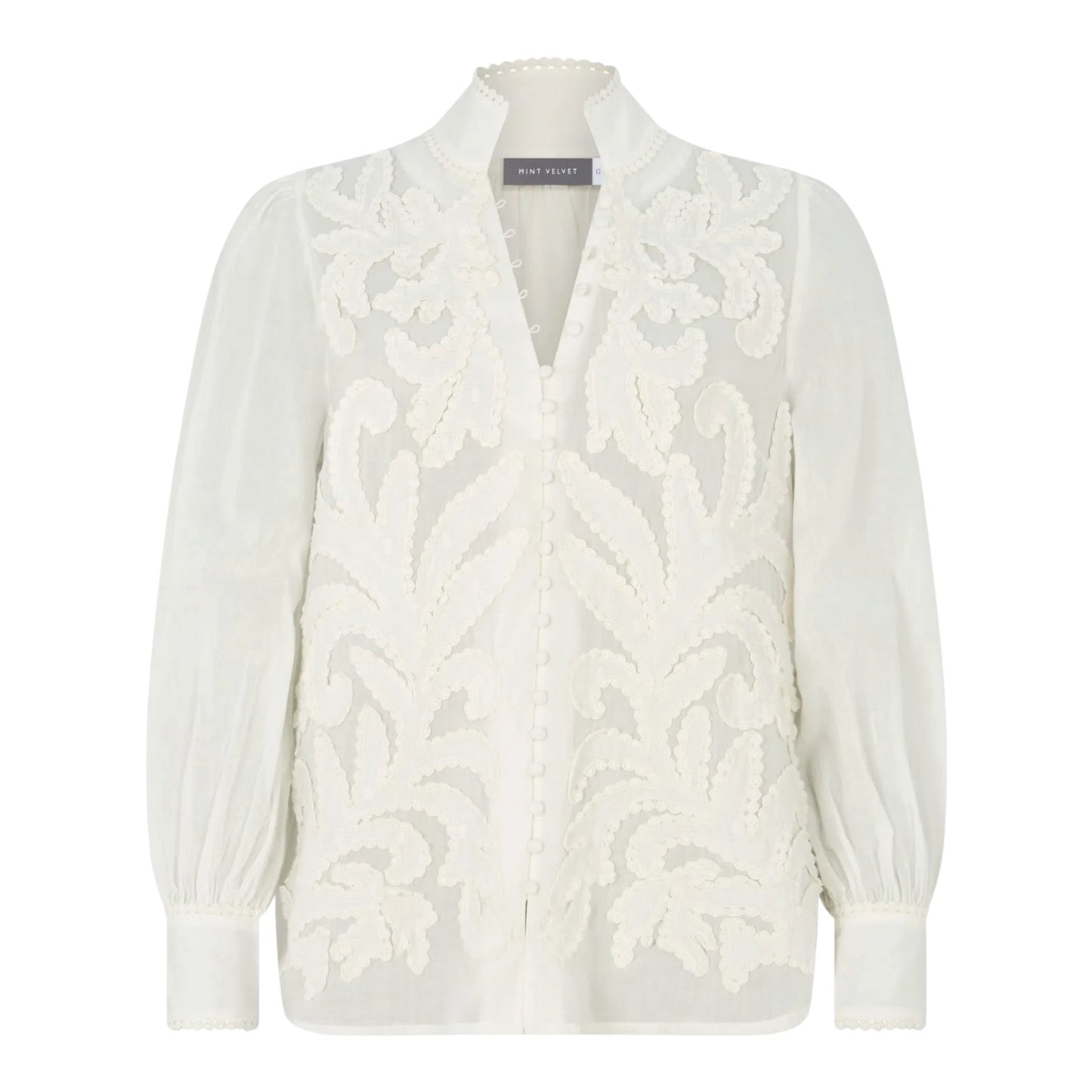 Mint Velvet Applique Cotton Shirt - 12