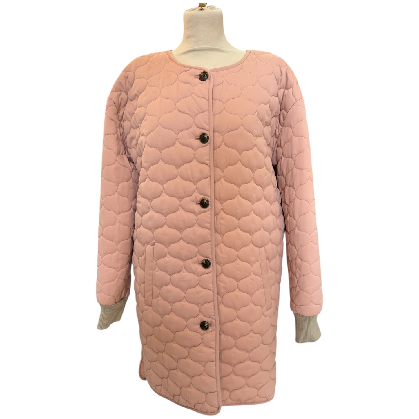 Soaked in Luxury Baby Pink Quilted Longline Coat - 14