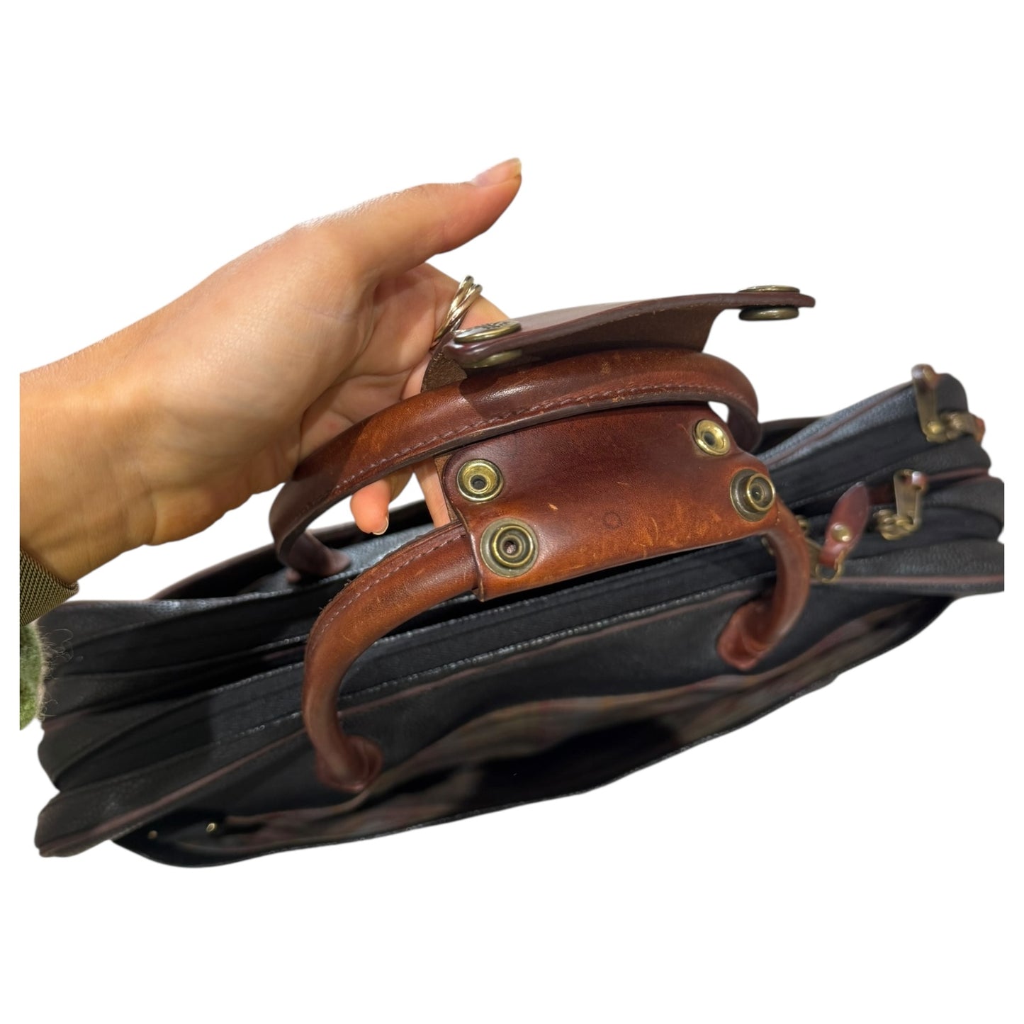 Mulberry Scotch Grain Black and Brown Brief Case
