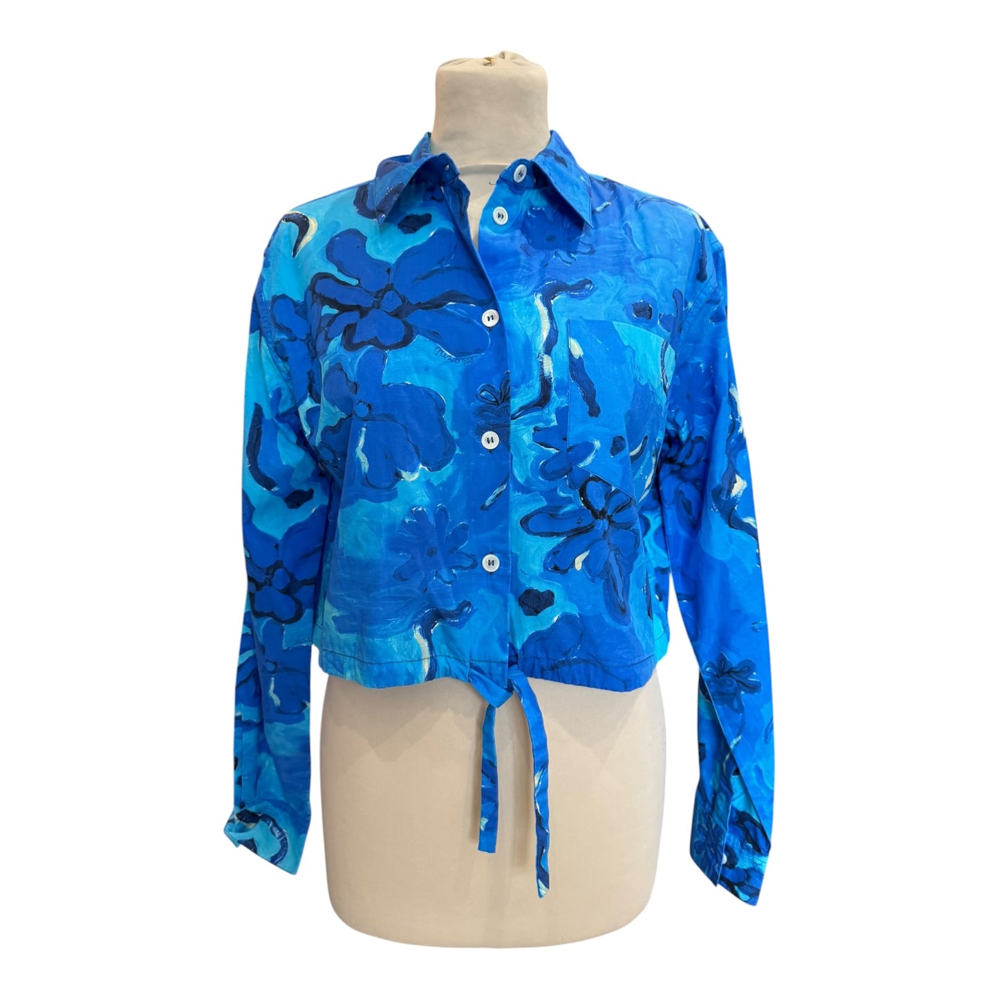 Marni X Flaminia Veronesi Blue Floral Crop Shirt - 10/12