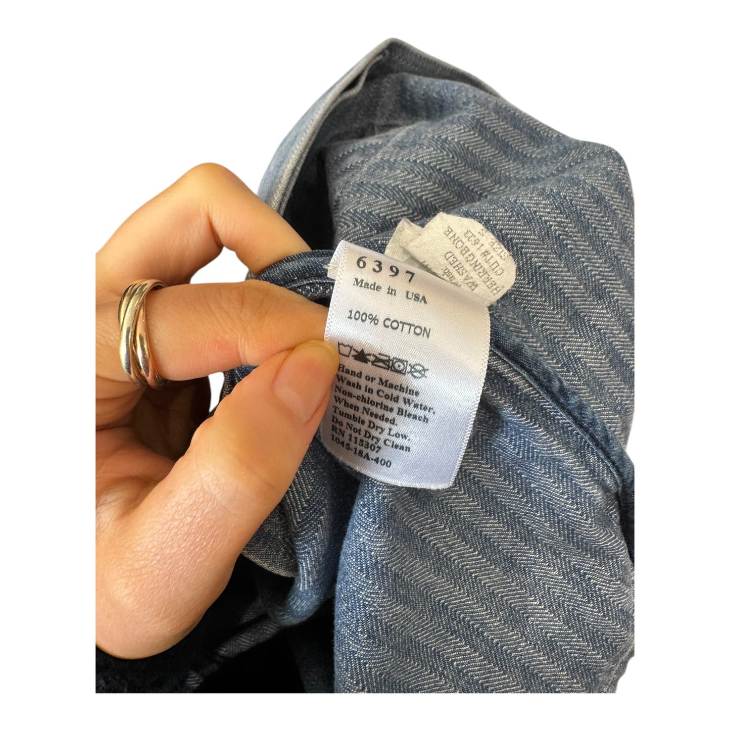 6397 Indigo Herringbone Workwear Jacket - 10