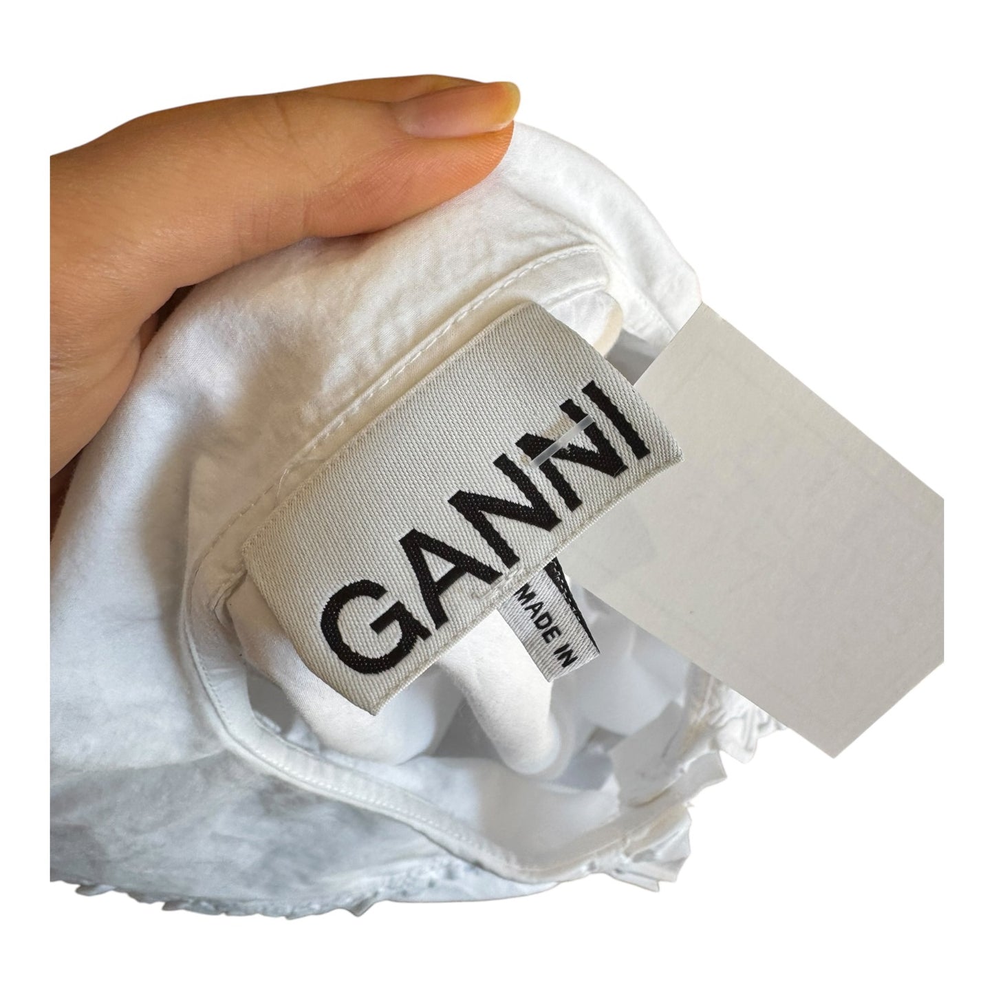 Ganni White Oversized Collar Shirt - 12