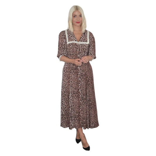 Rixo Ellen dress in Leopard - 8 - NEW