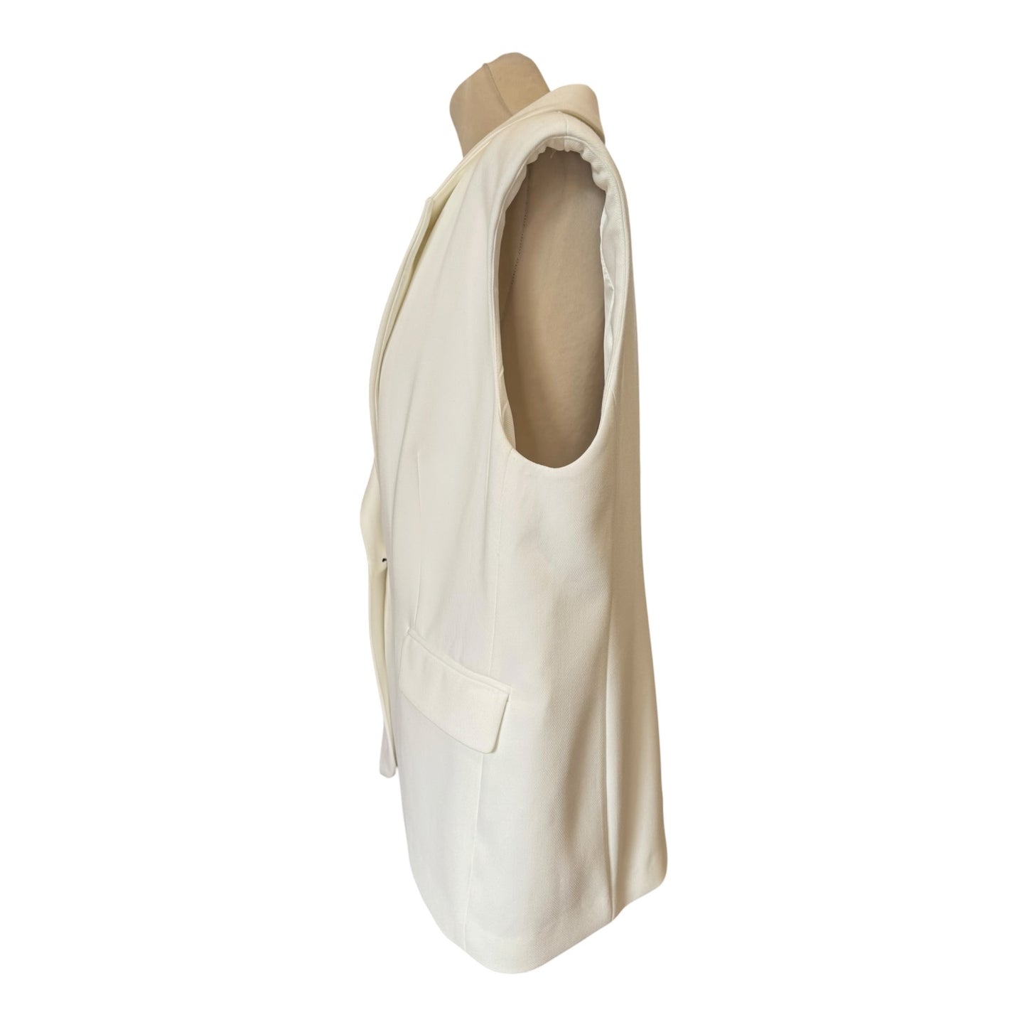 Mint Velvet  Longline Waistcoat in Ivory - 16 - NEW