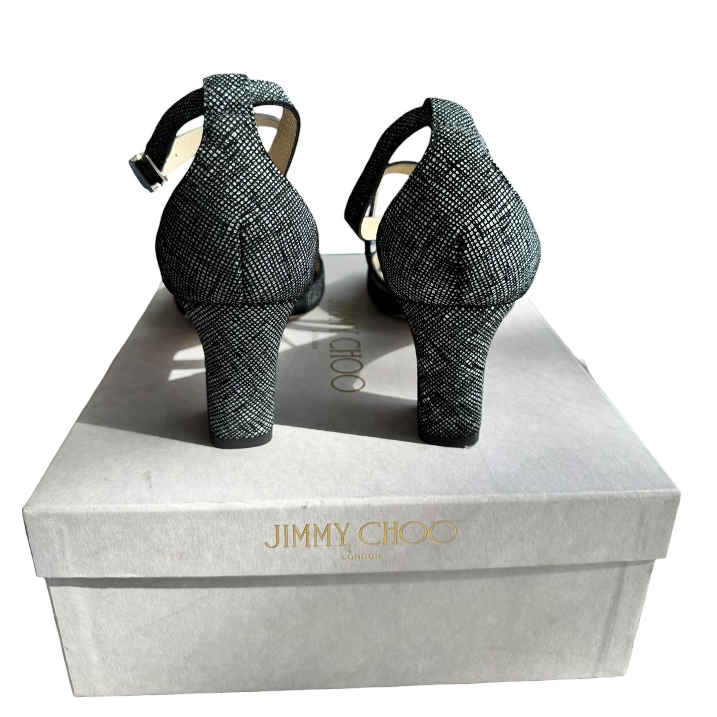 Jimmy Choo Wrap Around Block Heel Sandals - 39.5 / 6.5